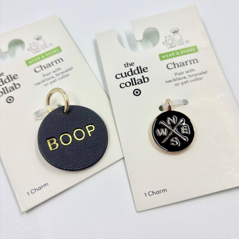 NWT Cuddle Collab Dog Collar Charm BOOP and Compass Black Pet Accessories Leash - Picture 2 of 2